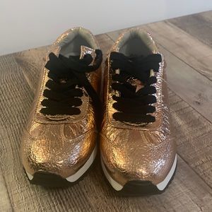 Metallic Rose Gold Just fab Tennis Shoes Women’s Size 8.5